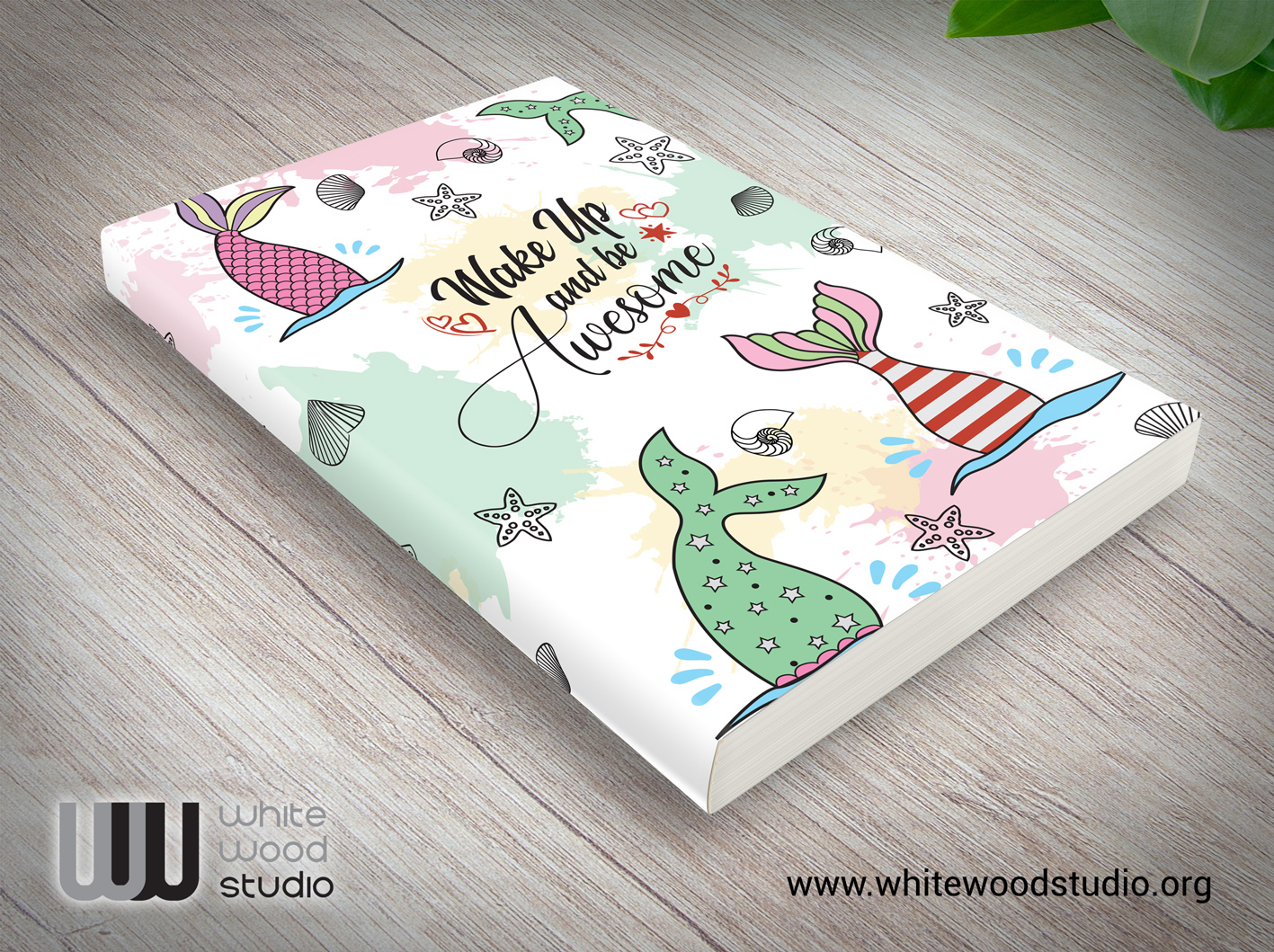 Wake-up-and-be-awesome-Mermaid-notebook-journal-at-amazon_white-wood-studio_01