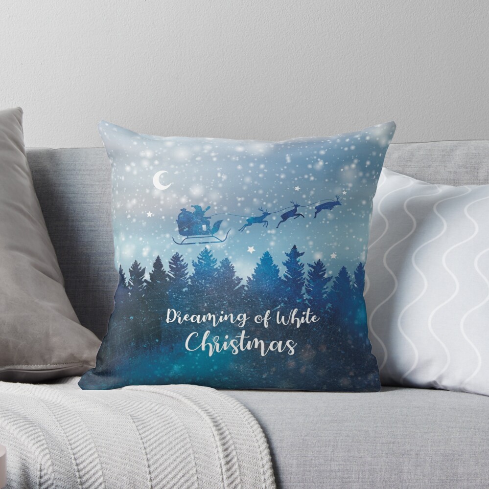 Dreaming-of-White-Christmas-Wonderful-Illustration-Christmas-design-by-white-wood-studio-throw-pillow